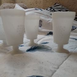 Milk Glass Tall Stemmed Set Of 4