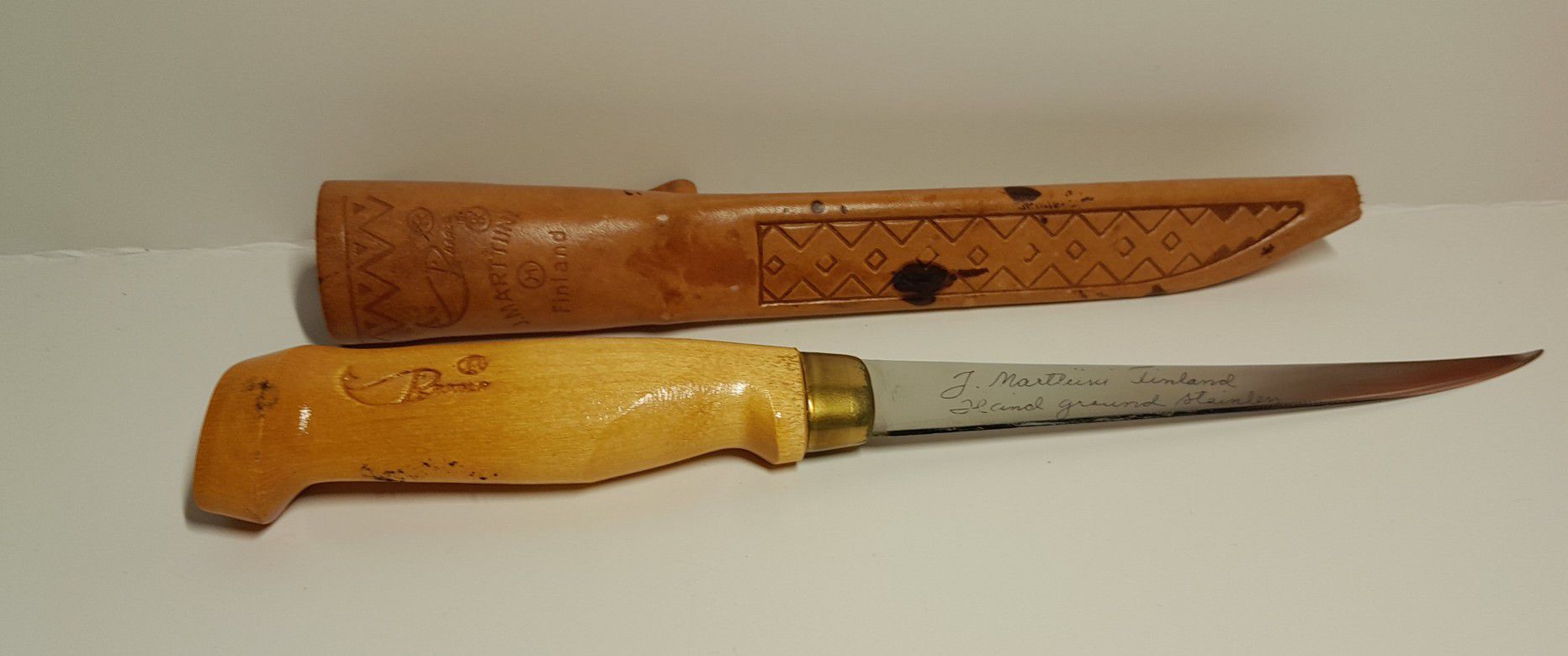 Finland Vintage Fillet Knife w Stainless Blade & Wood Handle