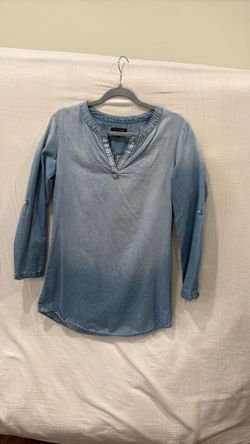 Vestido de mesclilla color azul claro deslavado size S  manga larga