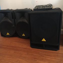 DJ Speakers  🔊  And Subwoofer  2  15 Inches  BERINGER  Power Speakers  🔊  And 18 Inches  BERINGER Power Subwoofer  🔊 