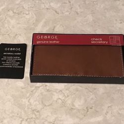 New Genuine Chestnut Brown Leather George Womens Bifold Secretary Wallet