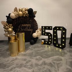4FT Light up Numbers 50 Big Mosaic Numbers Marquee