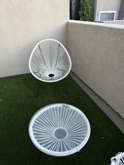 Chair with table , patio