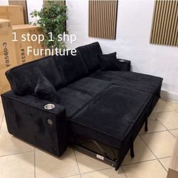 Sectional sofa with pull-out bed & storage new