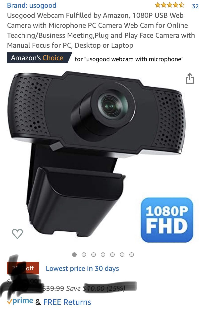 Webcam 1080p USB web camera with microphone