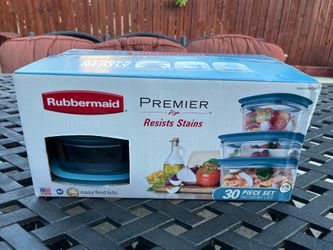 Rubbermaid Premier 30-Pc Set StainShield Easy Find Lids Clear Tritan Plastic NEW