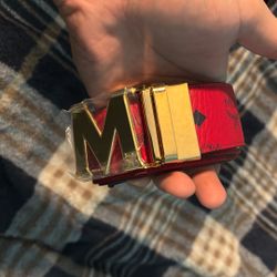 Red Mcm Belt Reversible 