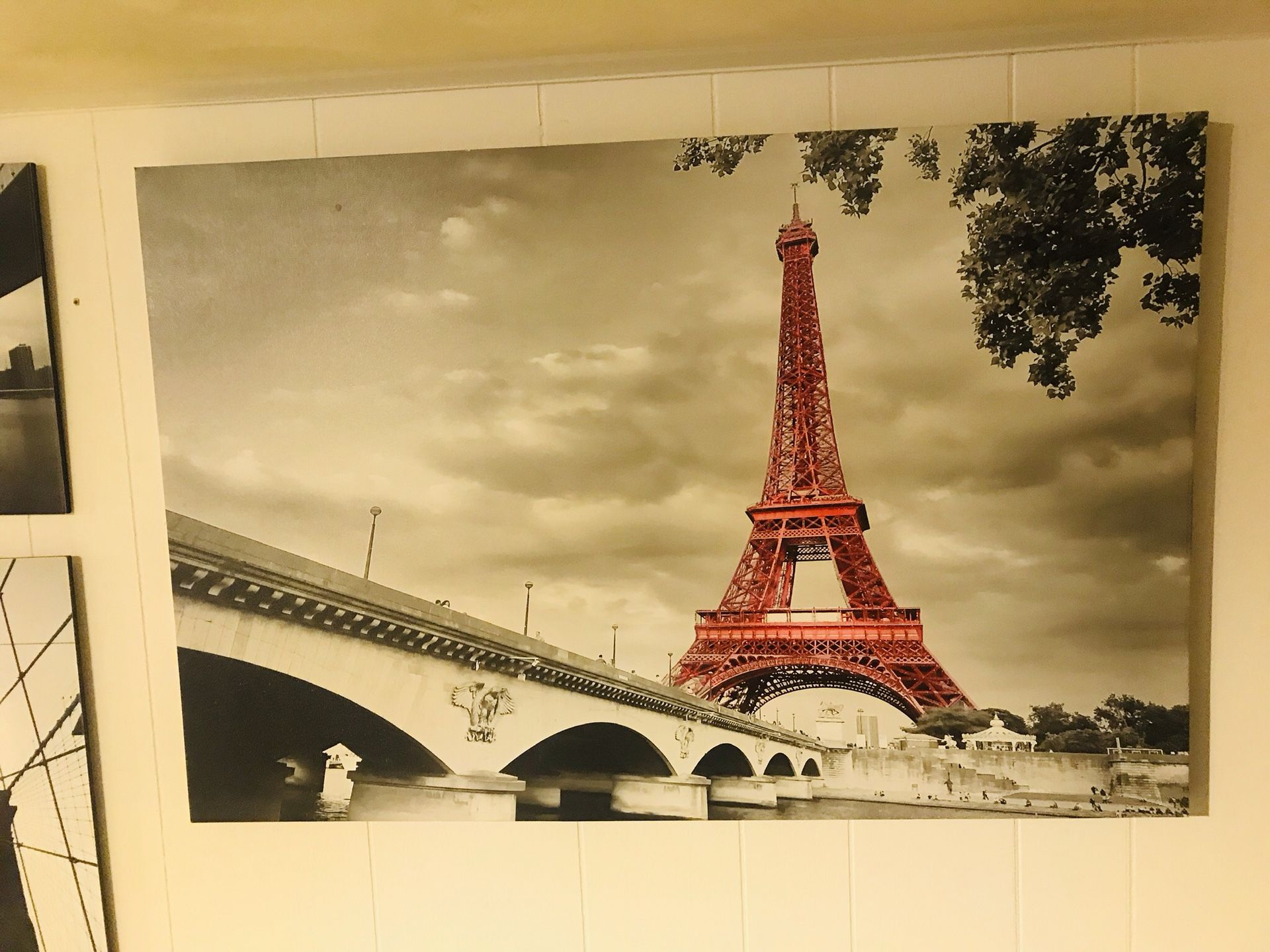Beautiful Eiffel Tower Paris Framed Canvas Art 2x3 ft