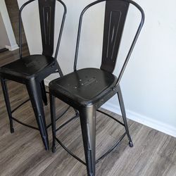 Black Metal Barstool Chairs 