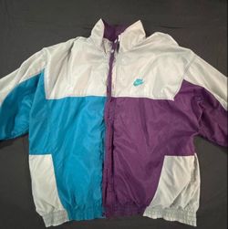 Vintage 90s Nike Colorblock Windbreaker Jacket 2XL White Tag Purple Teal