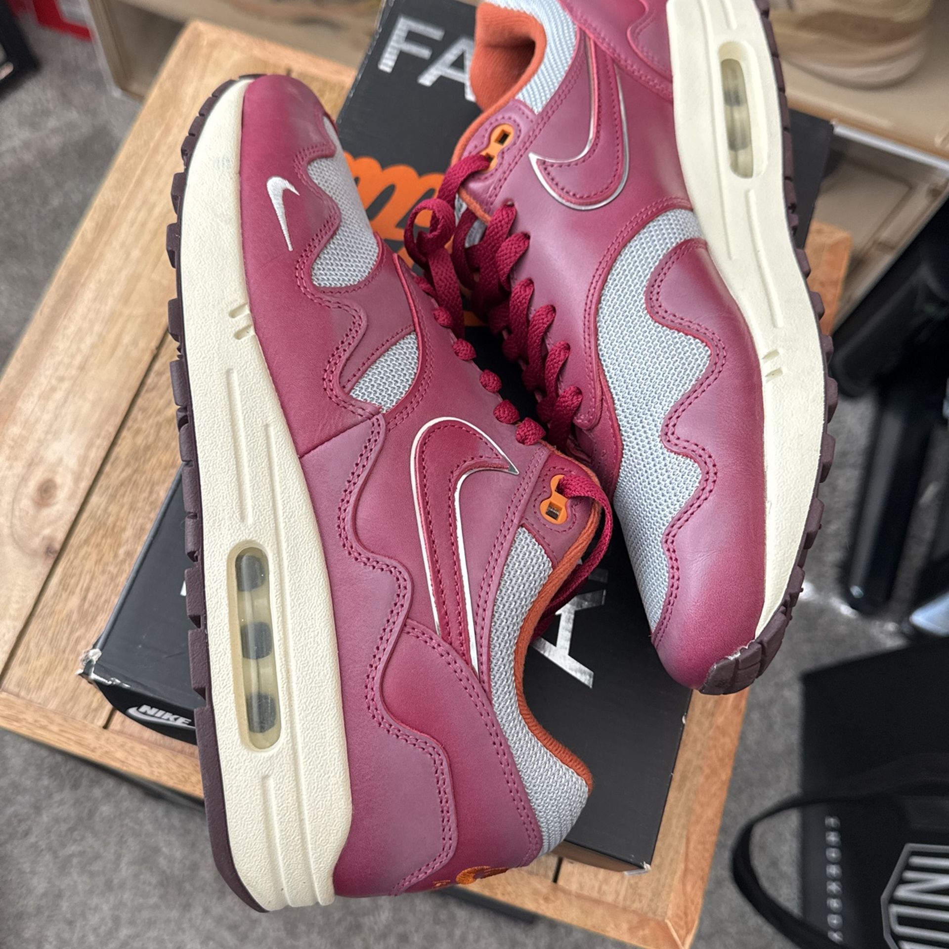 Nike x Patta Air Max 1 Rush Maroon