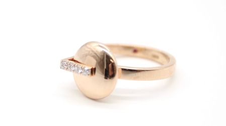 Roberto Coin 18K Rose Gold Domino Diamond Accent Spinning Ring MSRP  $4,850