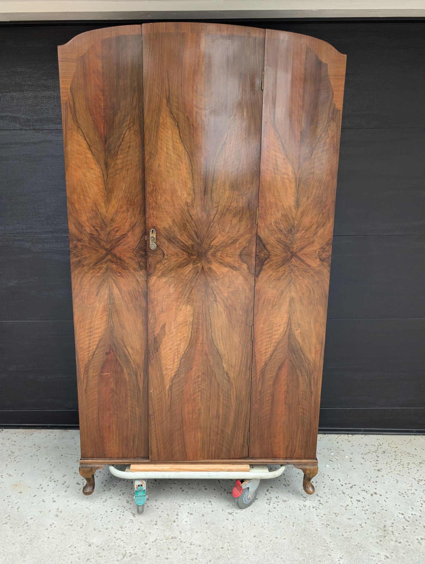 Beautiful Art Deco Burl Wood Armoire Wardrobe