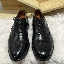 Allen Edmonds Chester Full Brogue Wingtip Black Oxford Dress Shoes 9 C USA 