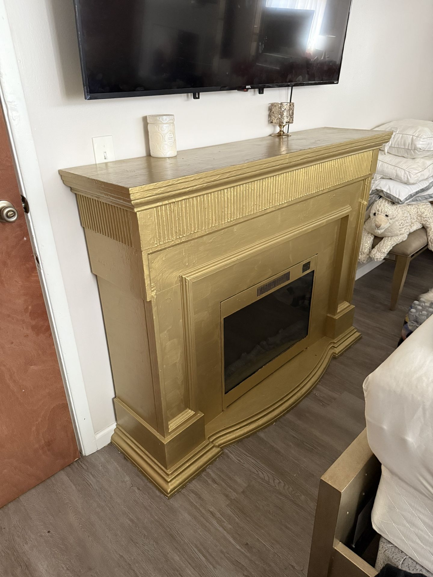 Gold Electric Fireplace