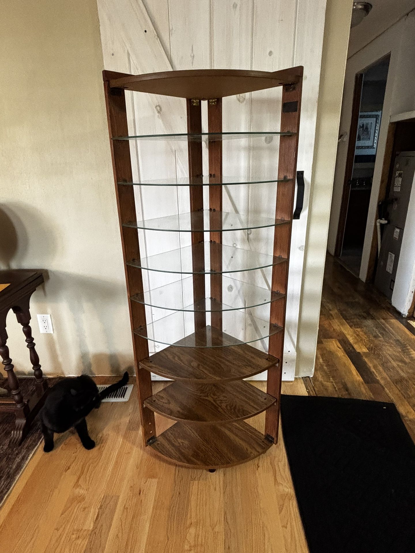 Wood And Glass Curio/Display Shelves