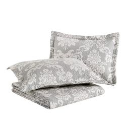 Laura Ashley Venetia Grey King Quilt Set
