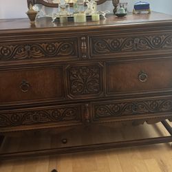 Antique Dresser With A Amazing Carving In A Great Condition 