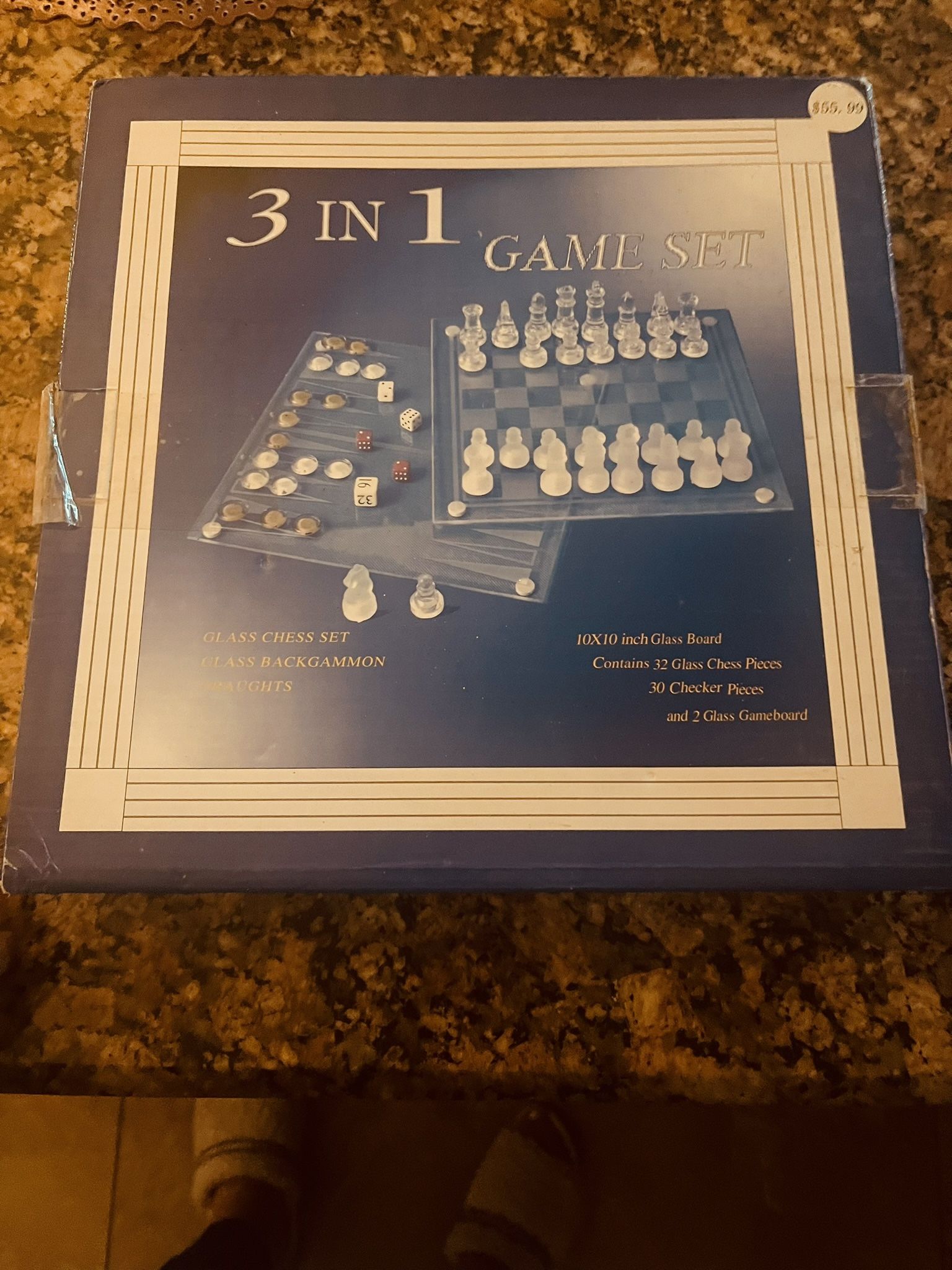 Chess Set  3 in 1 Glass set