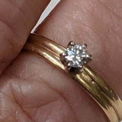 14K YELLOW GOLD WEDDING SET SZ 6