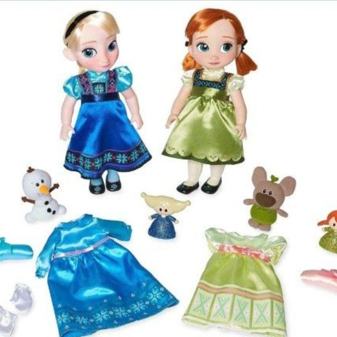 Disney Animators' Collection-Anna and Elsa Deluxe Gift Set 12 Piece 15.75" Huge Dolls