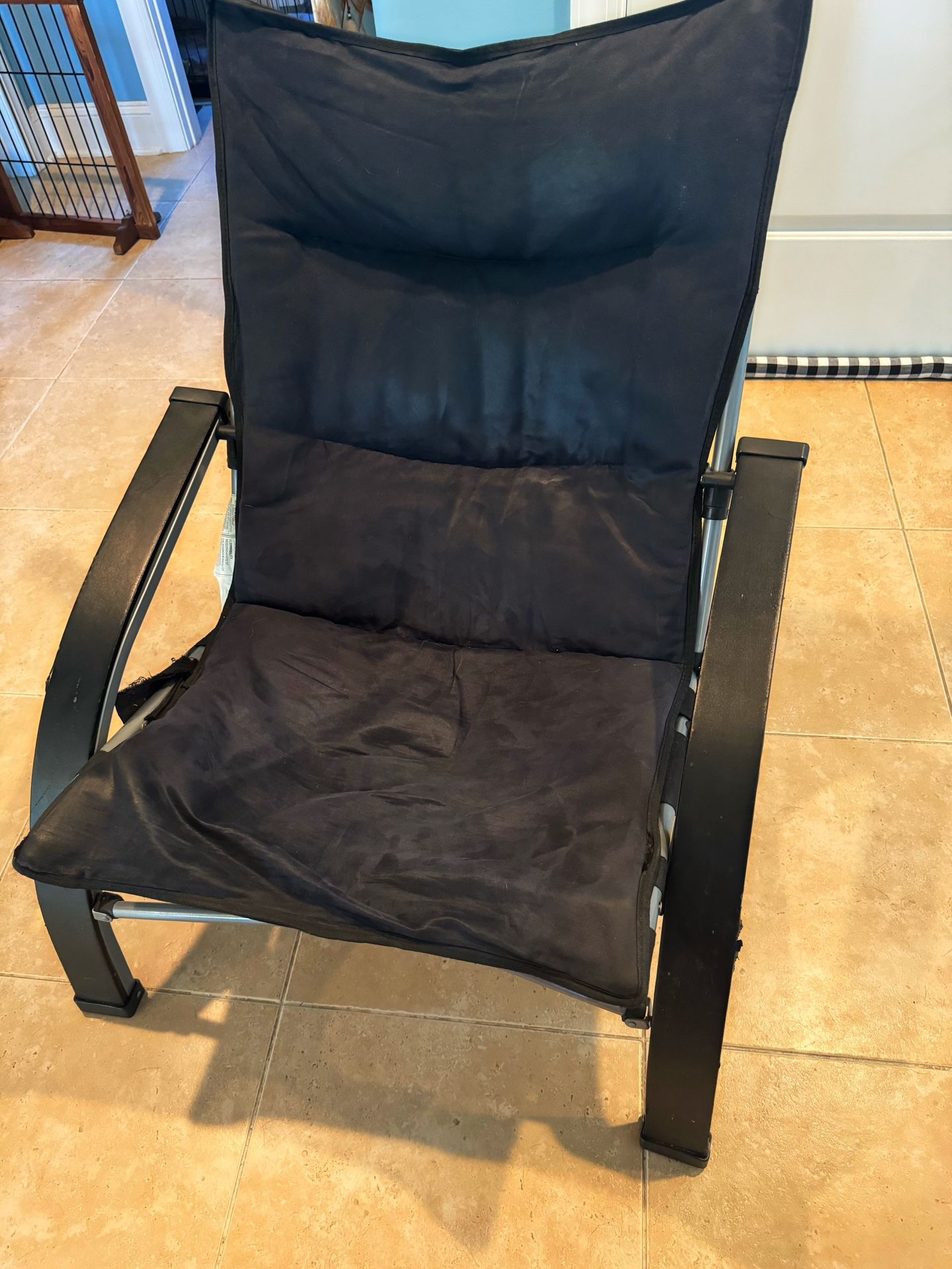Black Microfiber Foldable Dorm Lounge Cushioned Chair