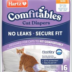 Hartz Comfitables Cat Diapers, Size S 16 Count, Comfortable & Secure Fit, Easy to Put On