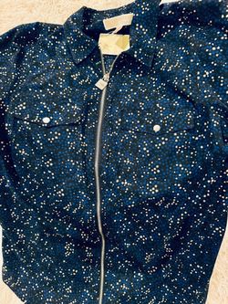 Michael Kors Star Print Zip-Up Shirt