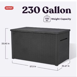 Keter Java 230 Gallon XL Durable Resin Outdoor Deck Box Storage, Grey - OBO