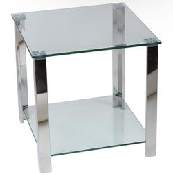 Modern Glass & Chrome Coffee Table – Like New!