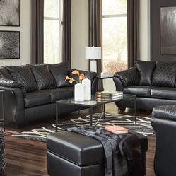🛻 Free Delivery &Betrillo Black Living Room Set (Sofa & Loveseat) 