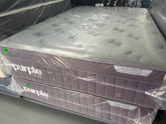 QUEEN SIZE PURPLE LUXE REJUVENATE PREMIER EUROTOP MATTRESS & BOX SPRING BED SET