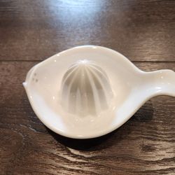 Porcelain Orange/lemon squeezer, 2.5 inch tall, white, great condition 