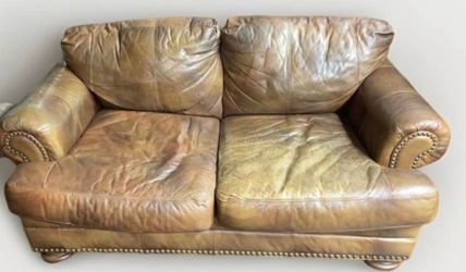 Leather couch loveseat
