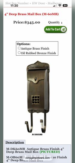 Mailbox cast brass