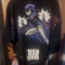 Civil Regime Men's Teen Titans Raven HEX SYSTEM 199X Cotton Crew T-Shirt Black L