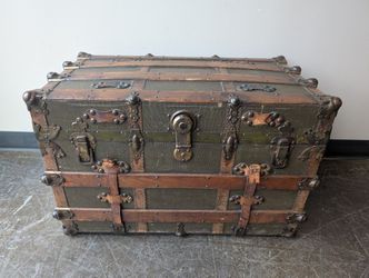 Vintage Steamer Trunk with Wood Slats