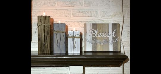 Rustic  Farmhouse Candle Holders