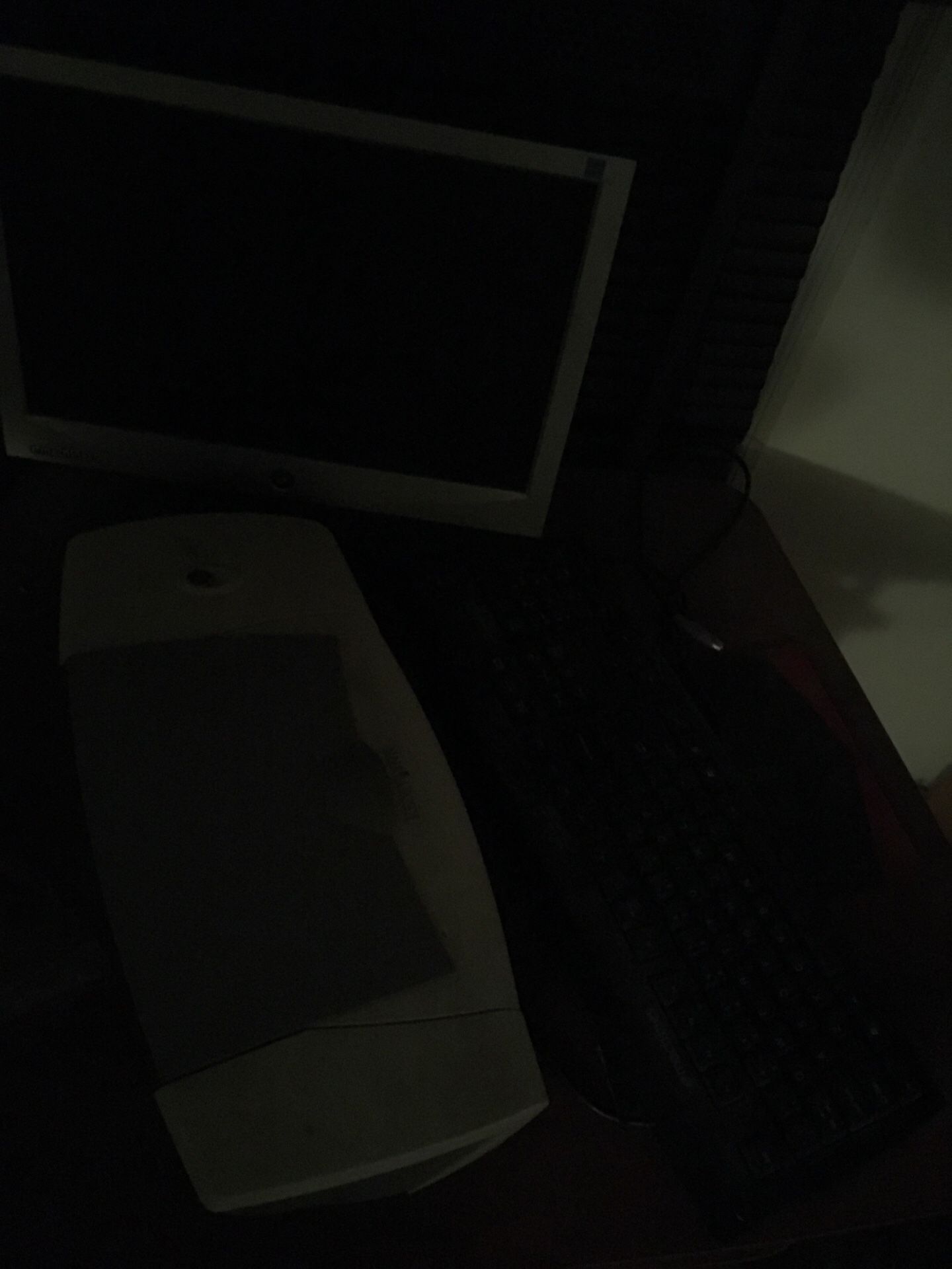 Computer monitor, keyboard, printer