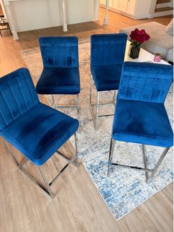 Blue barstools