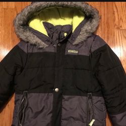 Kids Puffer Jacket with Faux Fur Hood