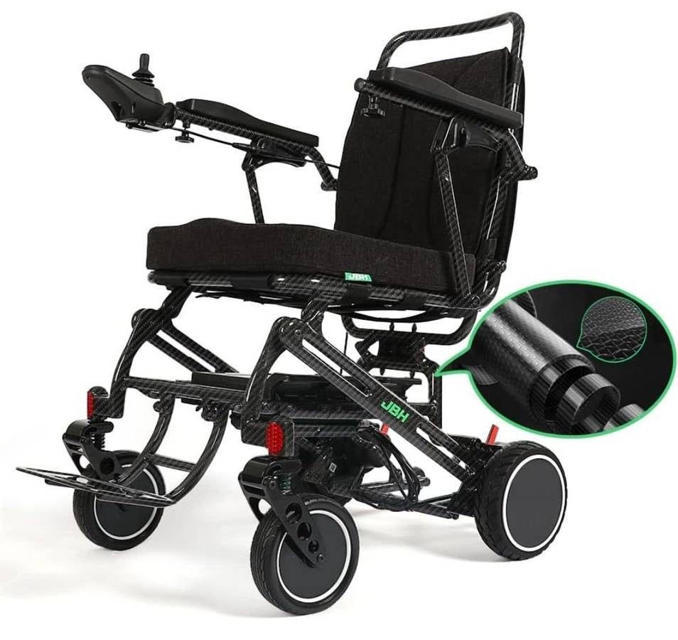 JBH Lightweight Carbon Fiber 39lbs Folding Electric Power Wheelchair