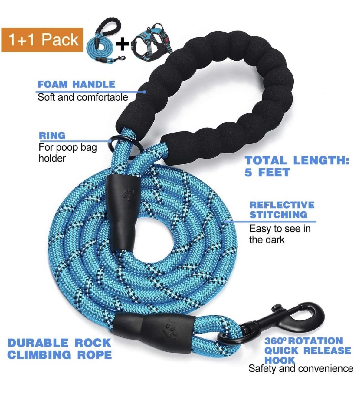 Dog Leash And Harness 