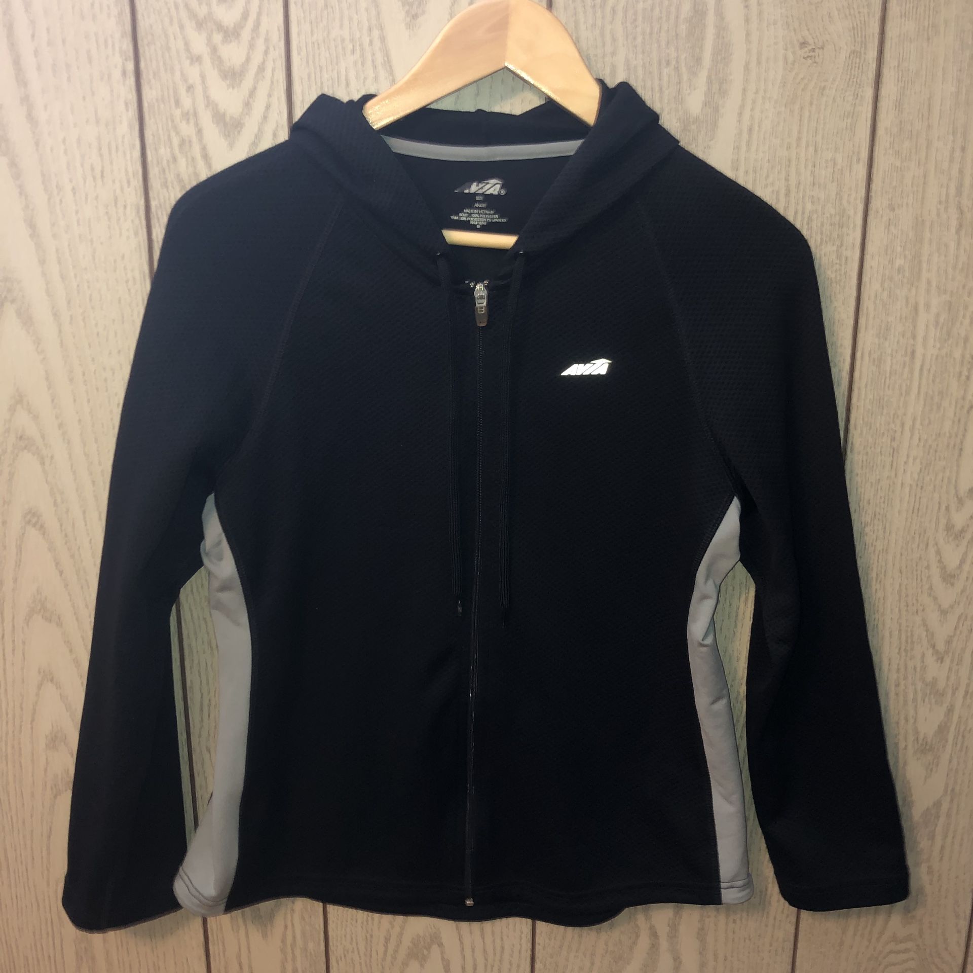 Avia size large black and grey full zip hoodie jacket