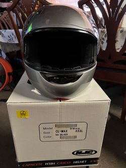 Silver HJC CL-MAX modular motorcycle helmet, size XXXL
