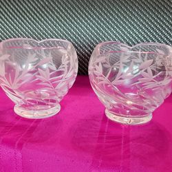 Set of two  new Noble Excellence Crystal candle holders