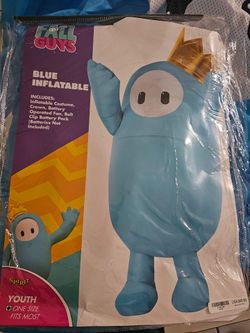 🎮 Fall Guys Blue Inflatable Costume – $25! 🎃