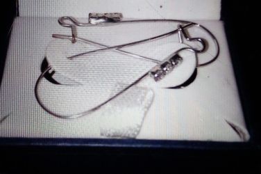 Silver, Crystal Teardrop Earrings 