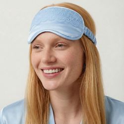 Sunday Citizen EcoSilk Lace Trim Sleep Mask - Light Blue  One Size