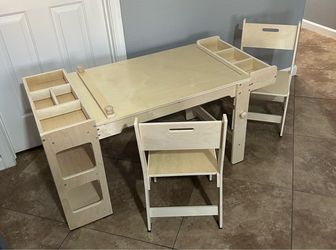 (NEW) Kids Art Table and Chairs Activity Set